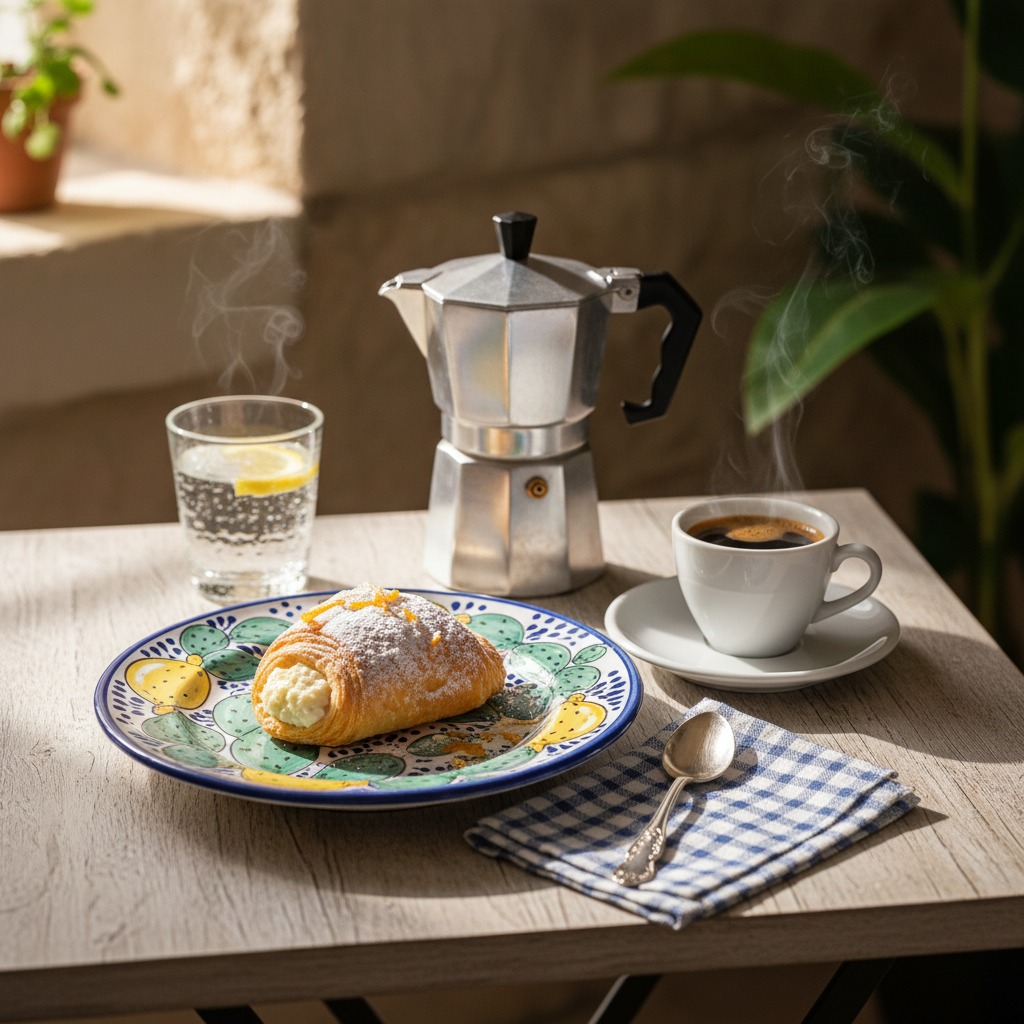 Colazione con prodotti tipici siciliani servita a A Casuzza di Giù Giù nel centro di Agrigento